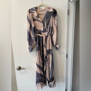 & OTHER STORIES Patterned Maxi Long-Sleeve Shirt Dress, Size 0